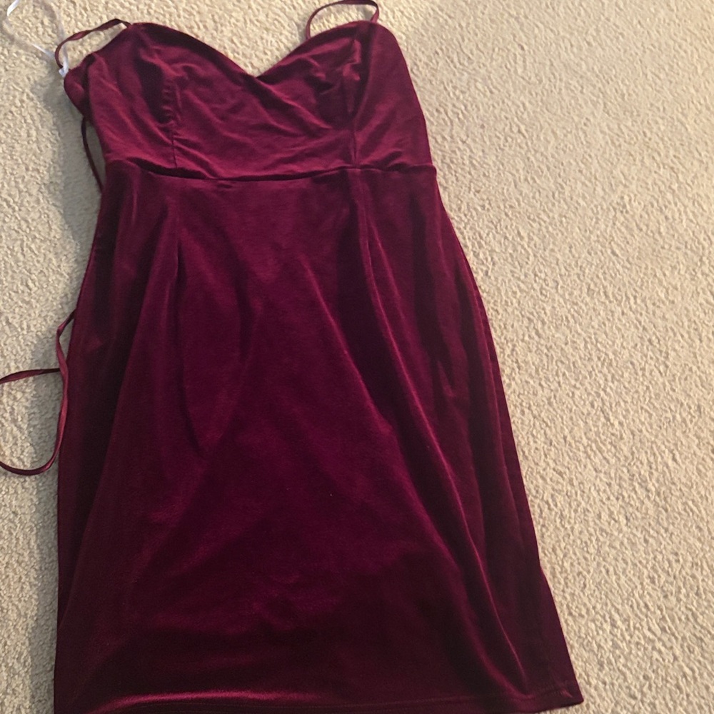 Elegant Burgundy Velvet Dress